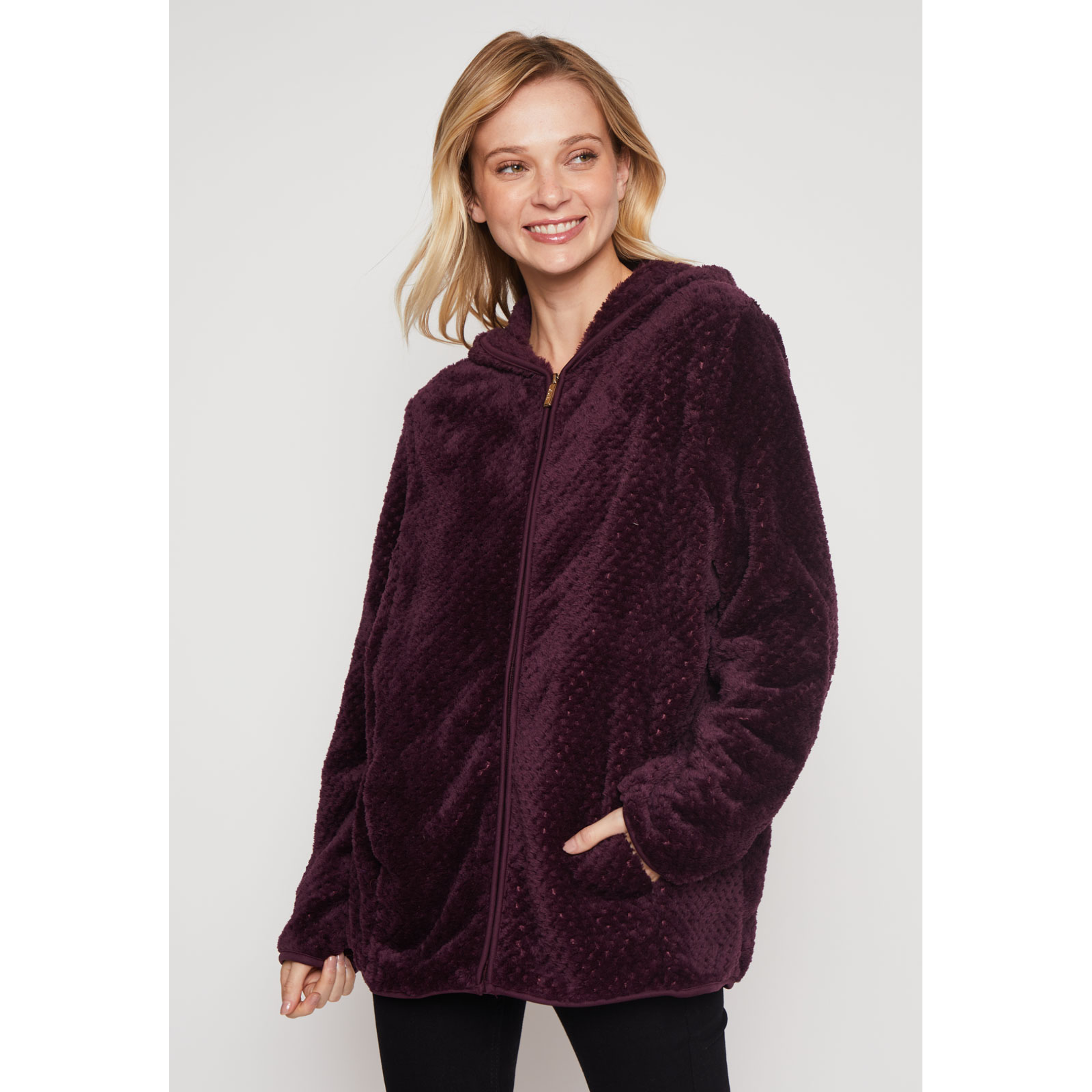 Polar Peludo Líneas Motas Mujer Uva Familyshop 1