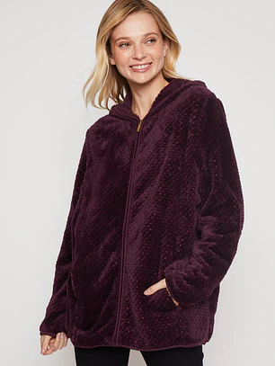 Polar Peludo Líneas Motas Mujer Uva Familyshop