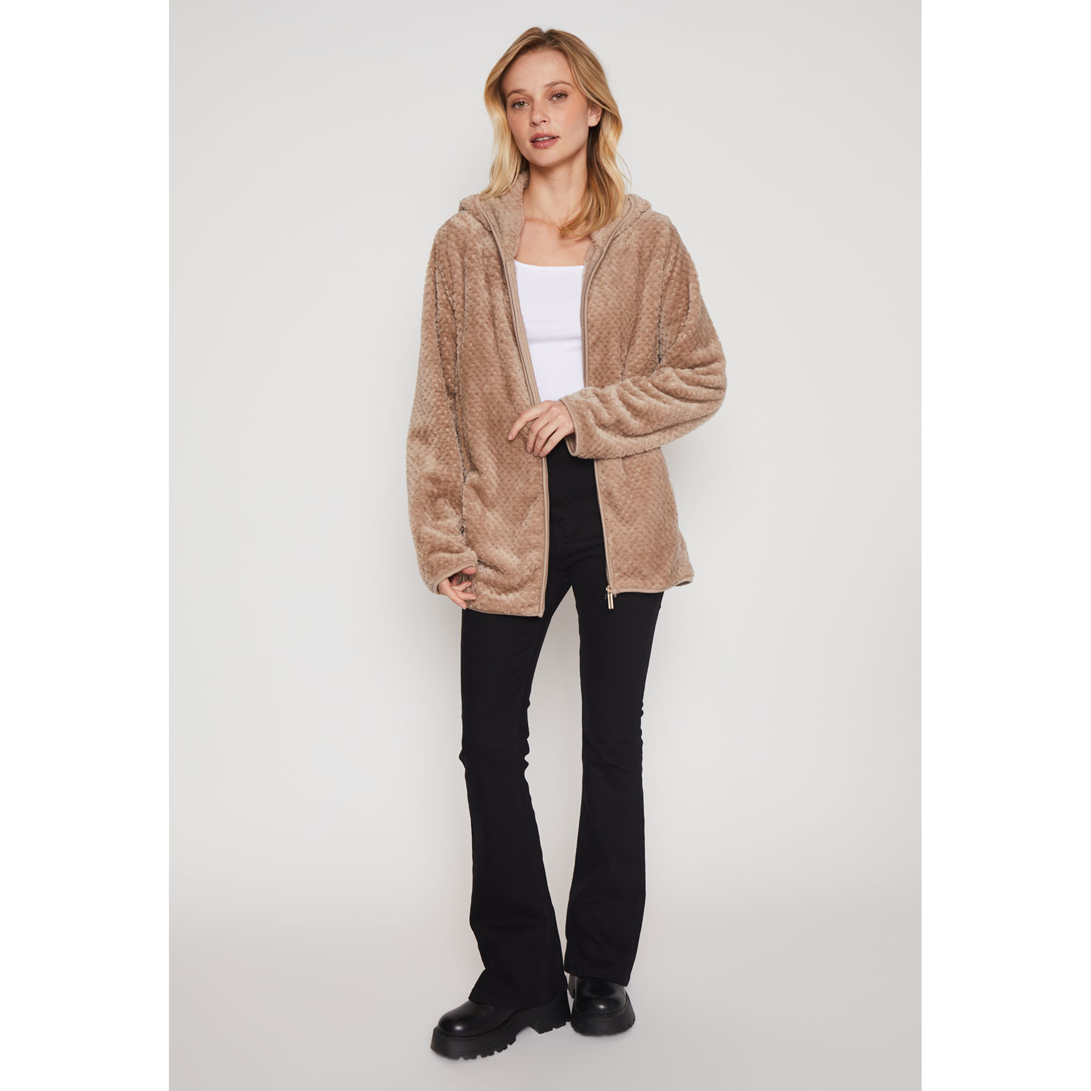 Polar Peludo Líneas Motas Mujer Arena Familyshop 4