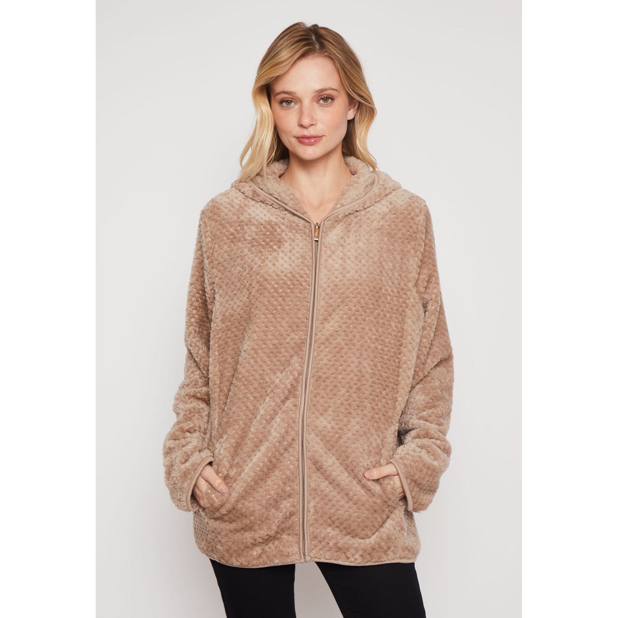 Polar Peludo Líneas Motas Mujer Arena Familyshop 1