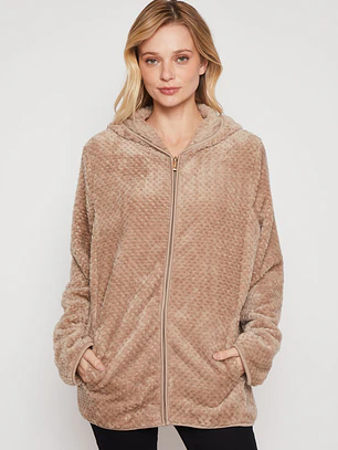 Polar Peludo Líneas Motas Mujer Arena Familyshop