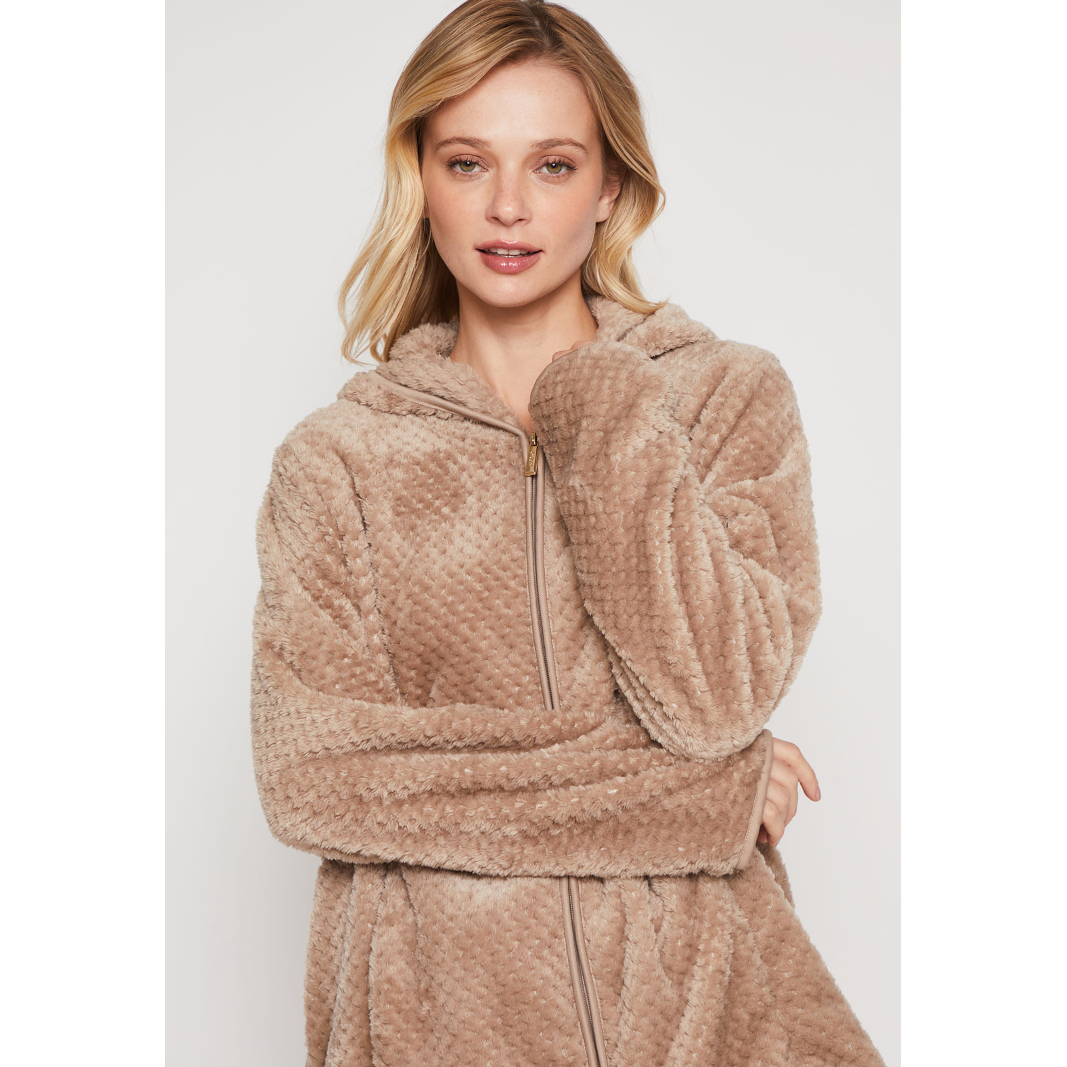 Polar Peludo Líneas Motas Mujer Arena Familyshop 2