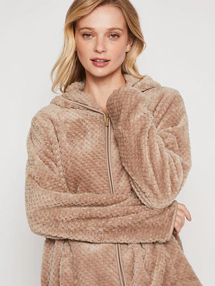 Polar Peludo Líneas Motas Mujer Arena Familyshop