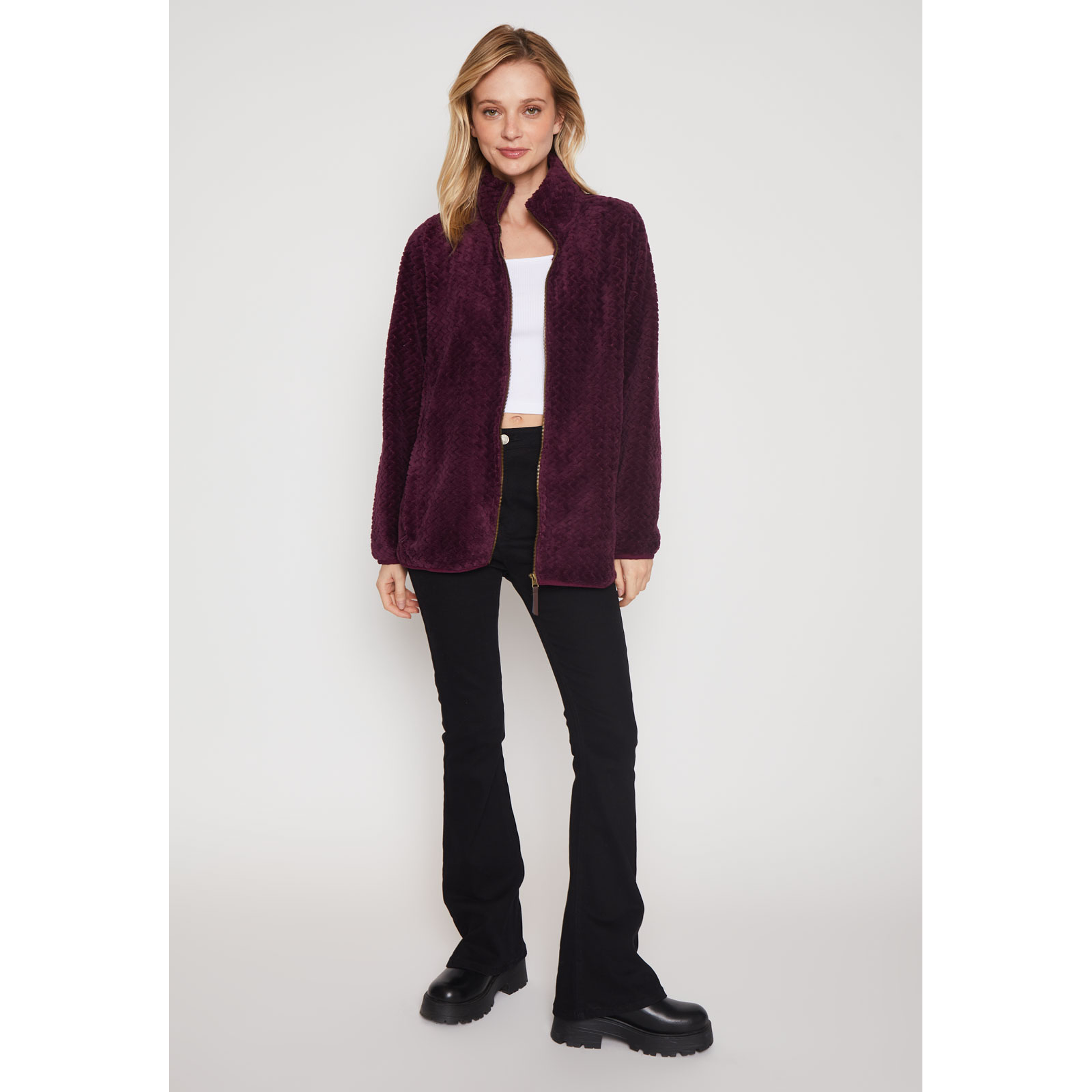 Polar Peludo Mujer Burdeo Familyshop 4