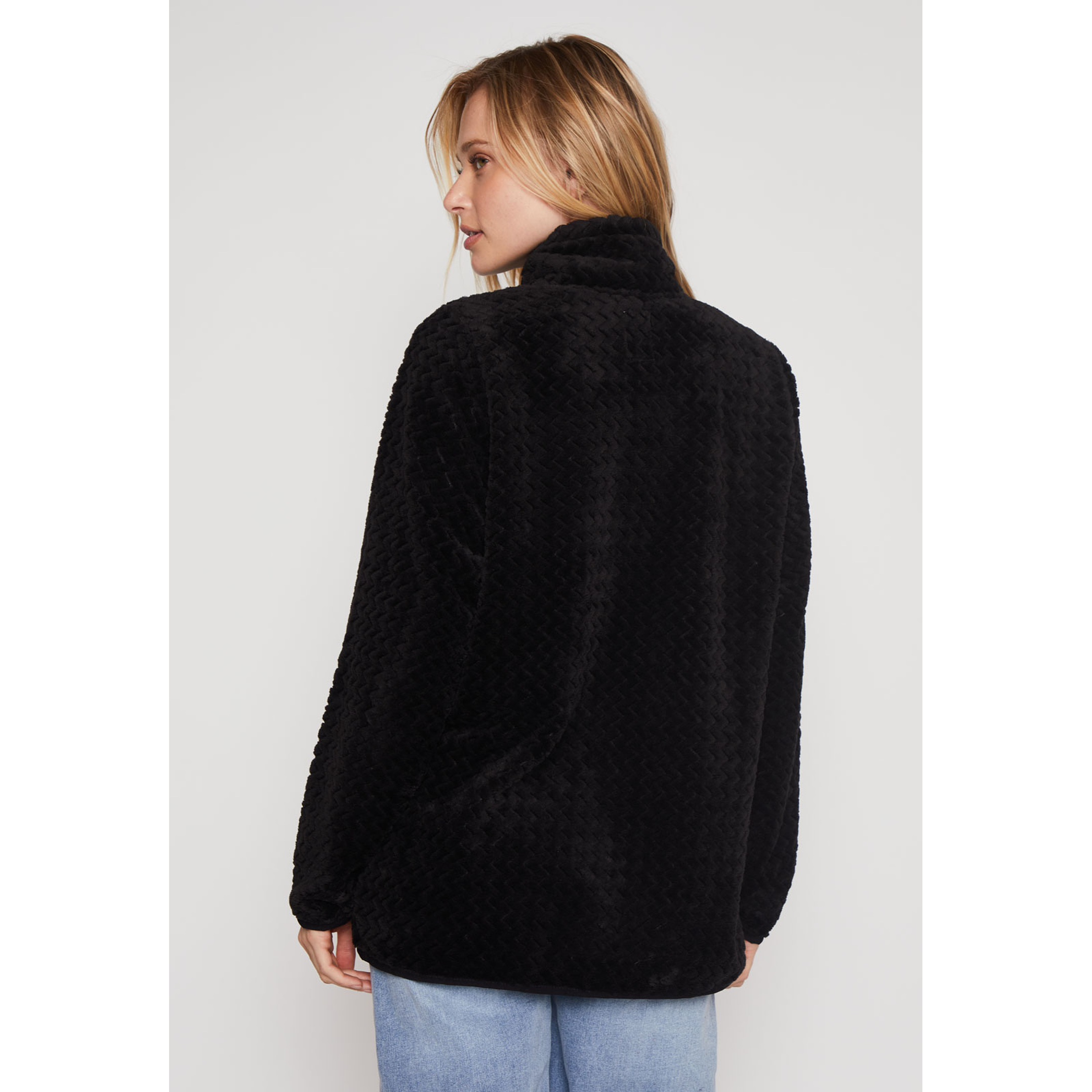 Polar Peludo Motas Mujer Negro Familyshop 3