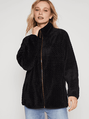 Polar Peludo Motas Mujer Negro Familyshop