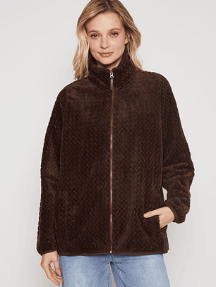 Polar Peludo Motas Mujer Café Familyshop