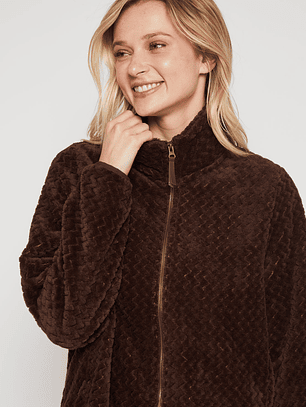 Polar Peludo Motas Mujer Café Familyshop