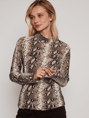 Polera Manga Larga Piel Mujer Beige Familyshop