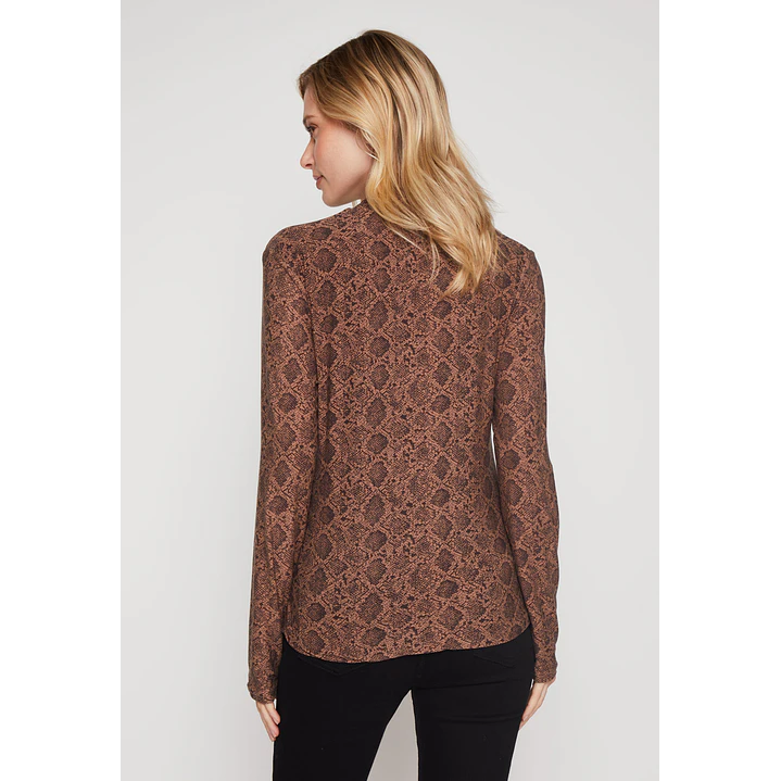 Polera Manga Larga Piel Mujer Café Familyshop 3