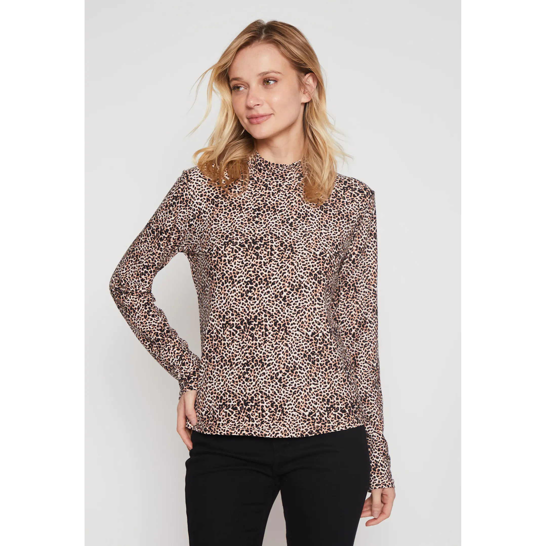 Polera Manga Larga Alto Mujer Café Familyshop 1