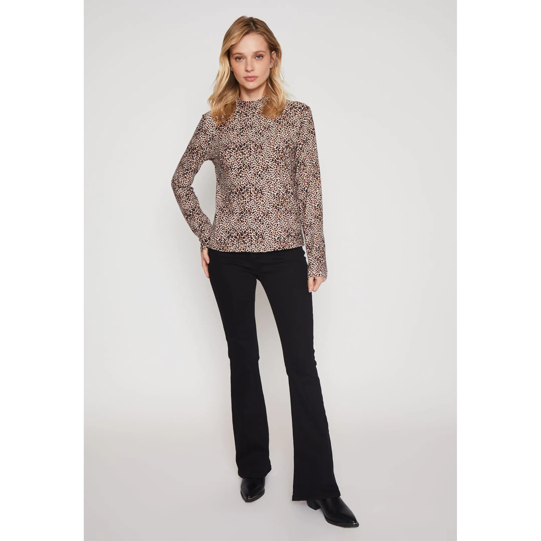 Polera Manga Larga Alto Mujer Café Familyshop 4