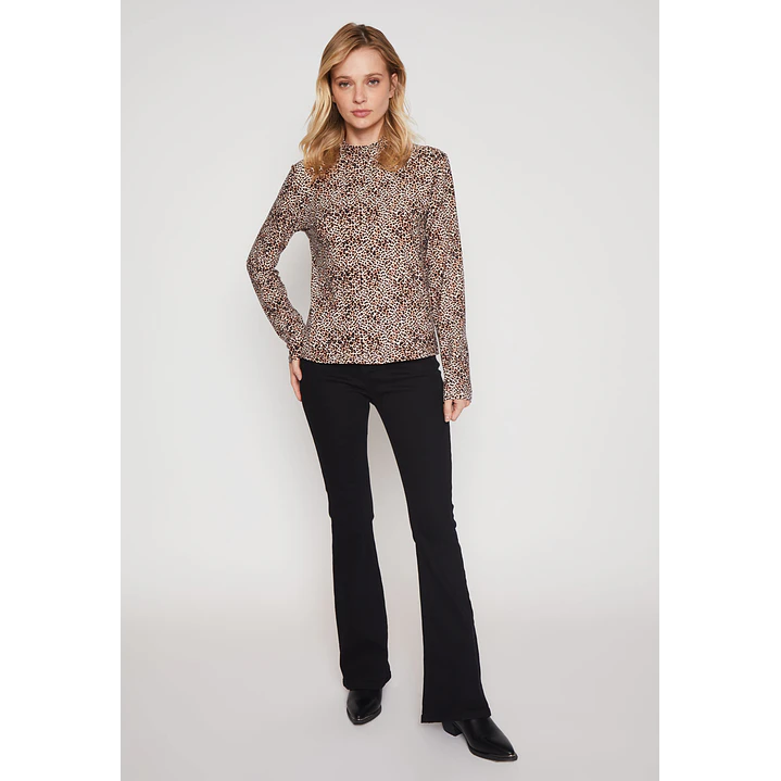 Polera Manga Larga Alto Mujer Café Familyshop 4