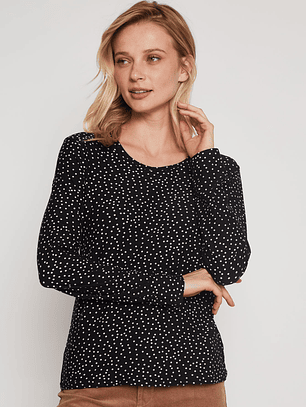 Polera Térmica Punto  Mujer Negro Familyshop