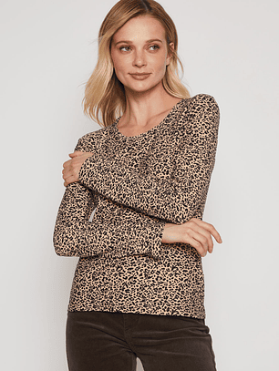 Polera Térmica Animal  Mujer Beige Familyshop