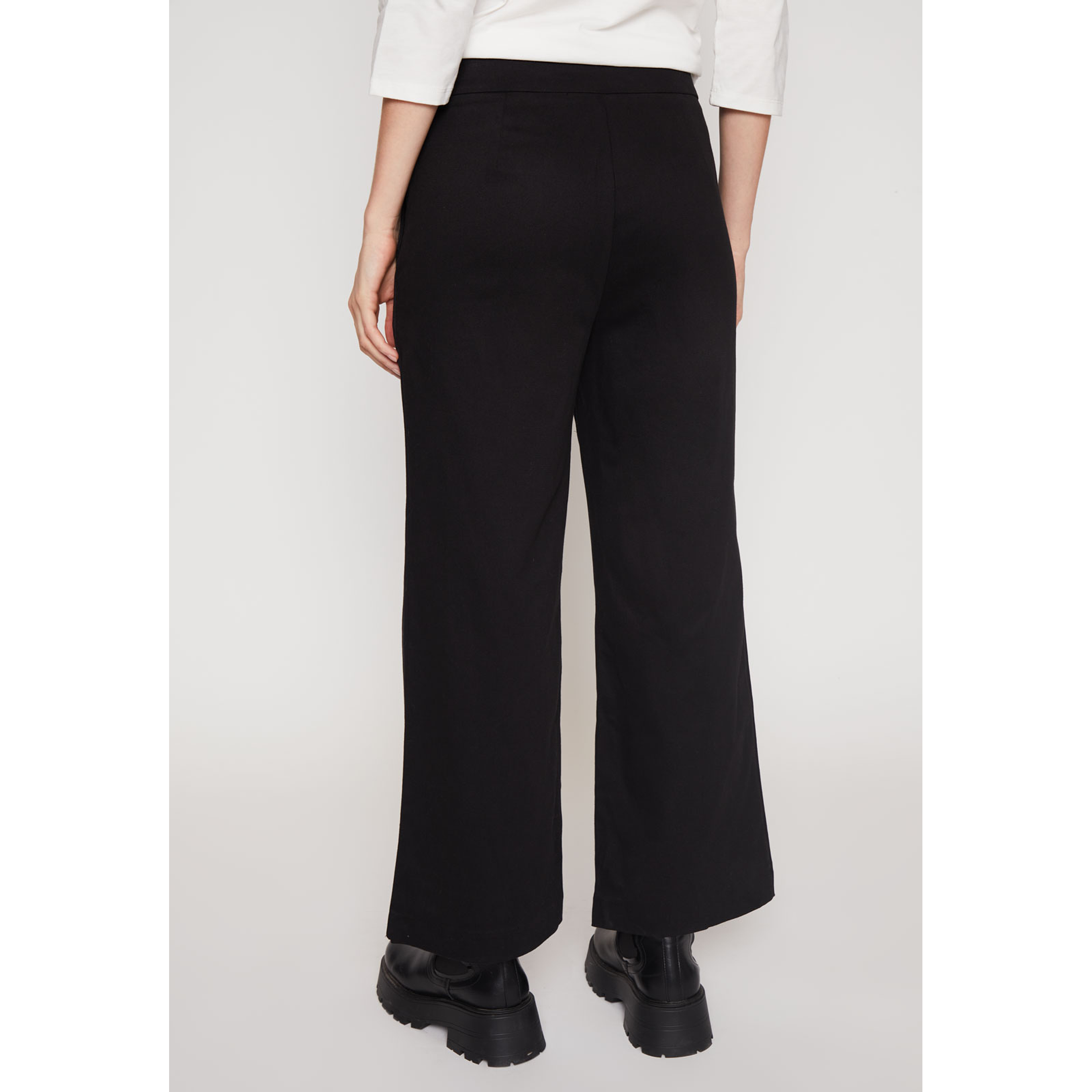 Pantalón Wide Leg Botones Mujer Negro Familyshop 3