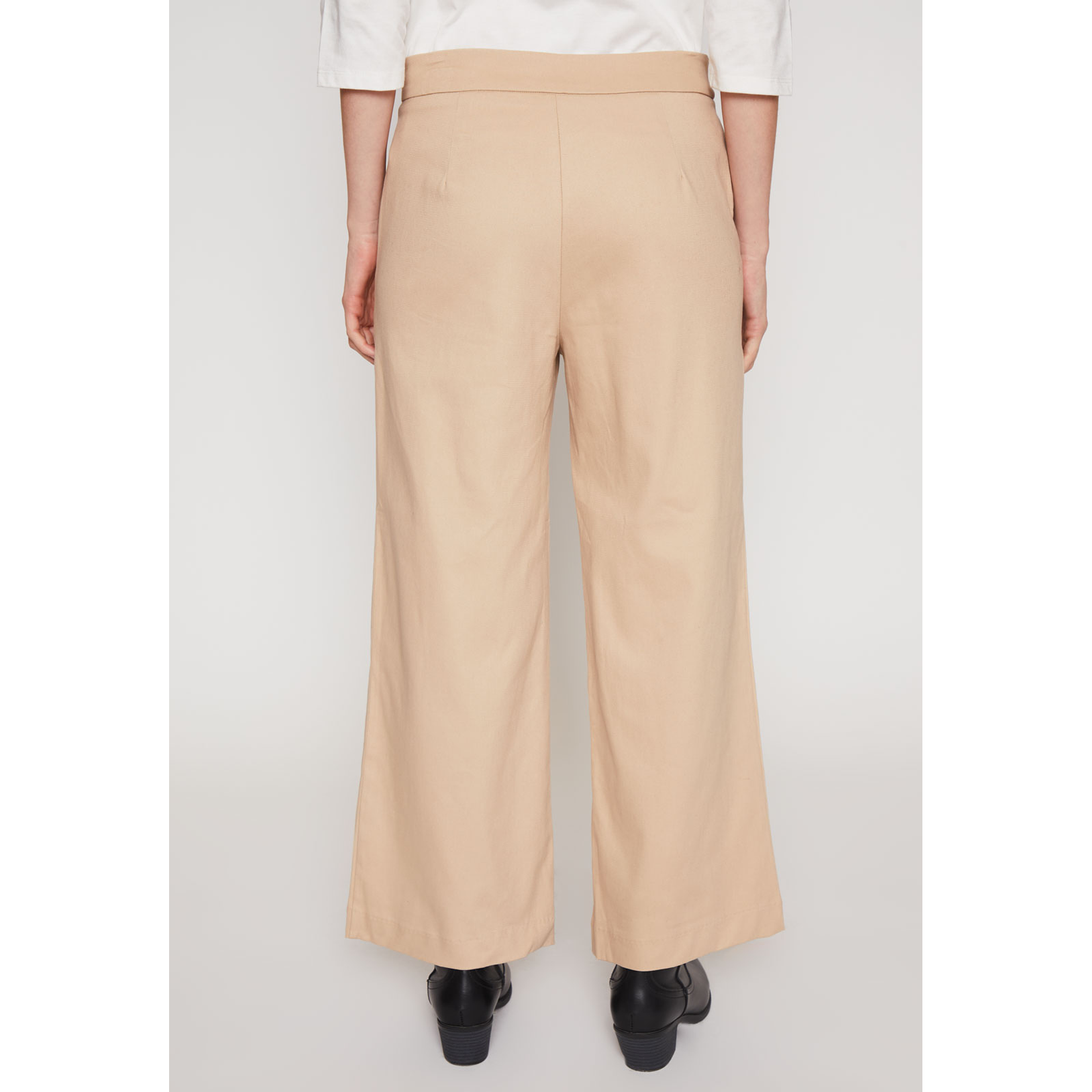 Pantalón Wide Leg Cierre Mujer Beige Familyshop 3