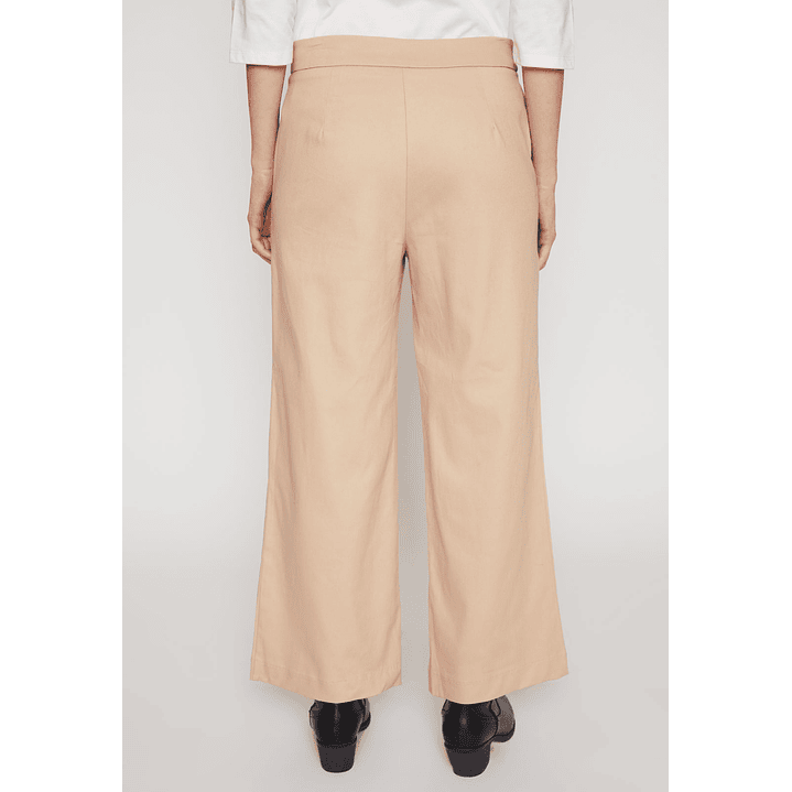 Pantalón Wide Leg Cierre Mujer Beige Familyshop 3