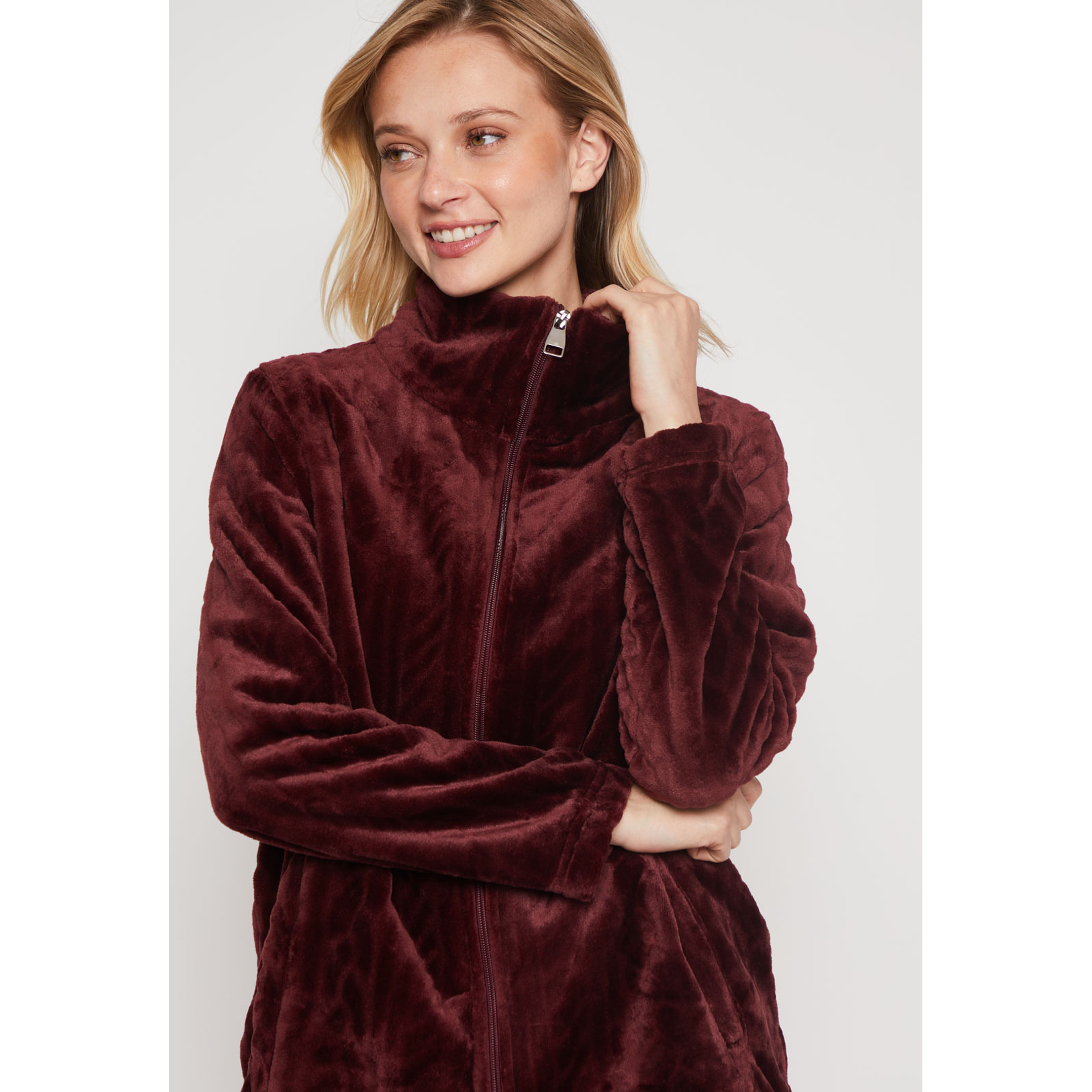 Polar Peludo Fantasía Mujer Burdeo Familyshop 2