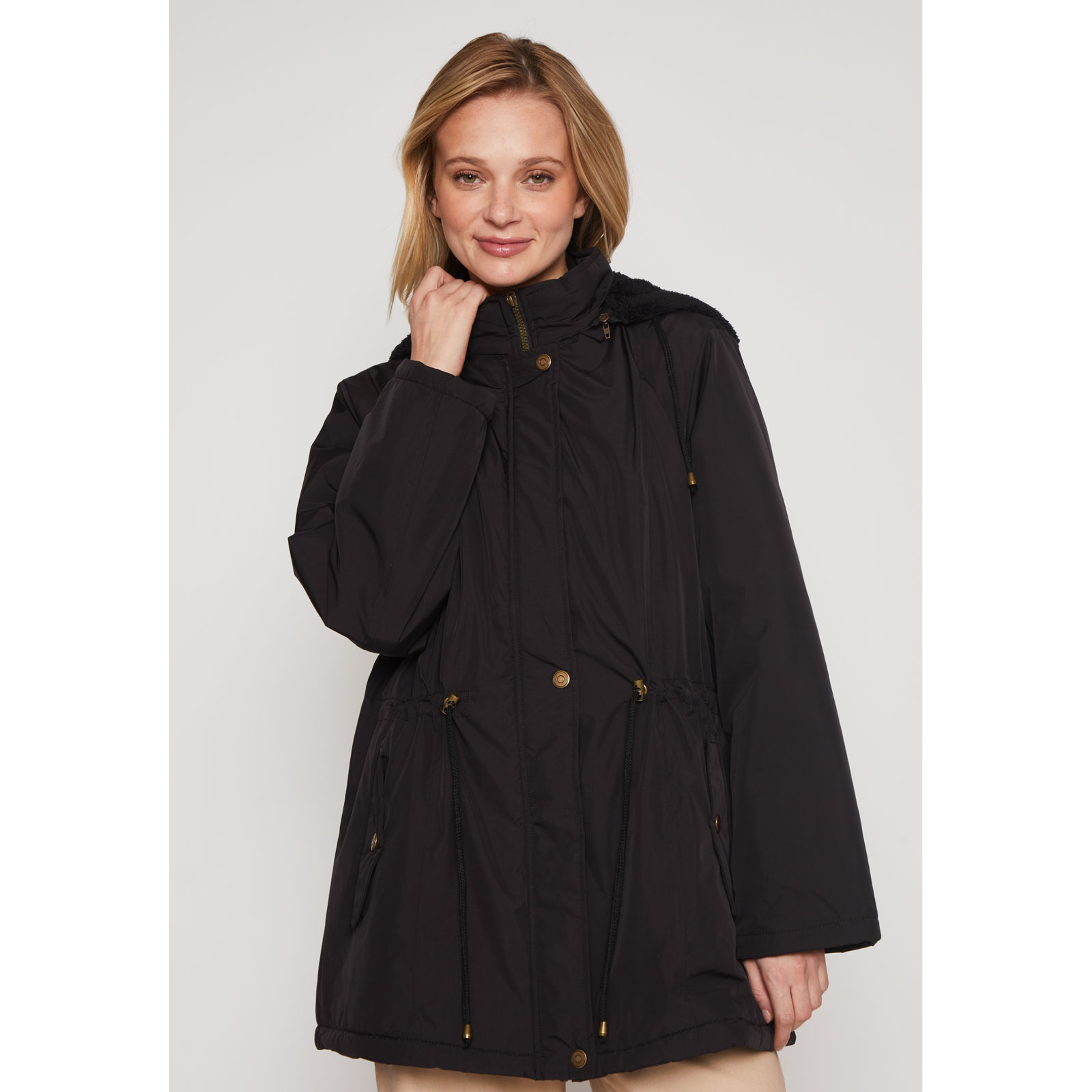 Parka Piel Mujer Negro Familyshop 1