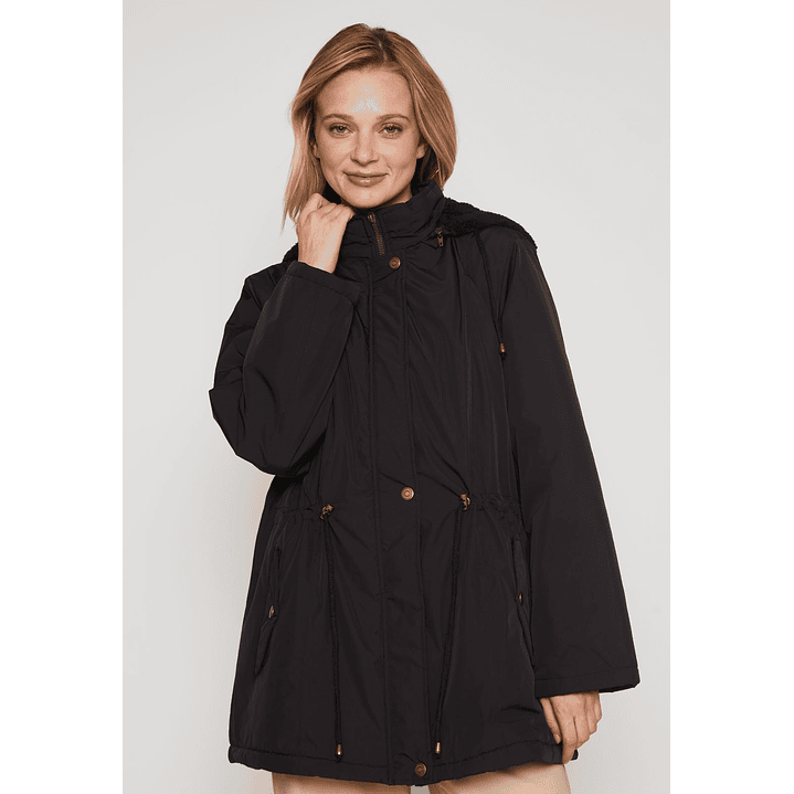 Parka Piel Mujer Negro Familyshop 1