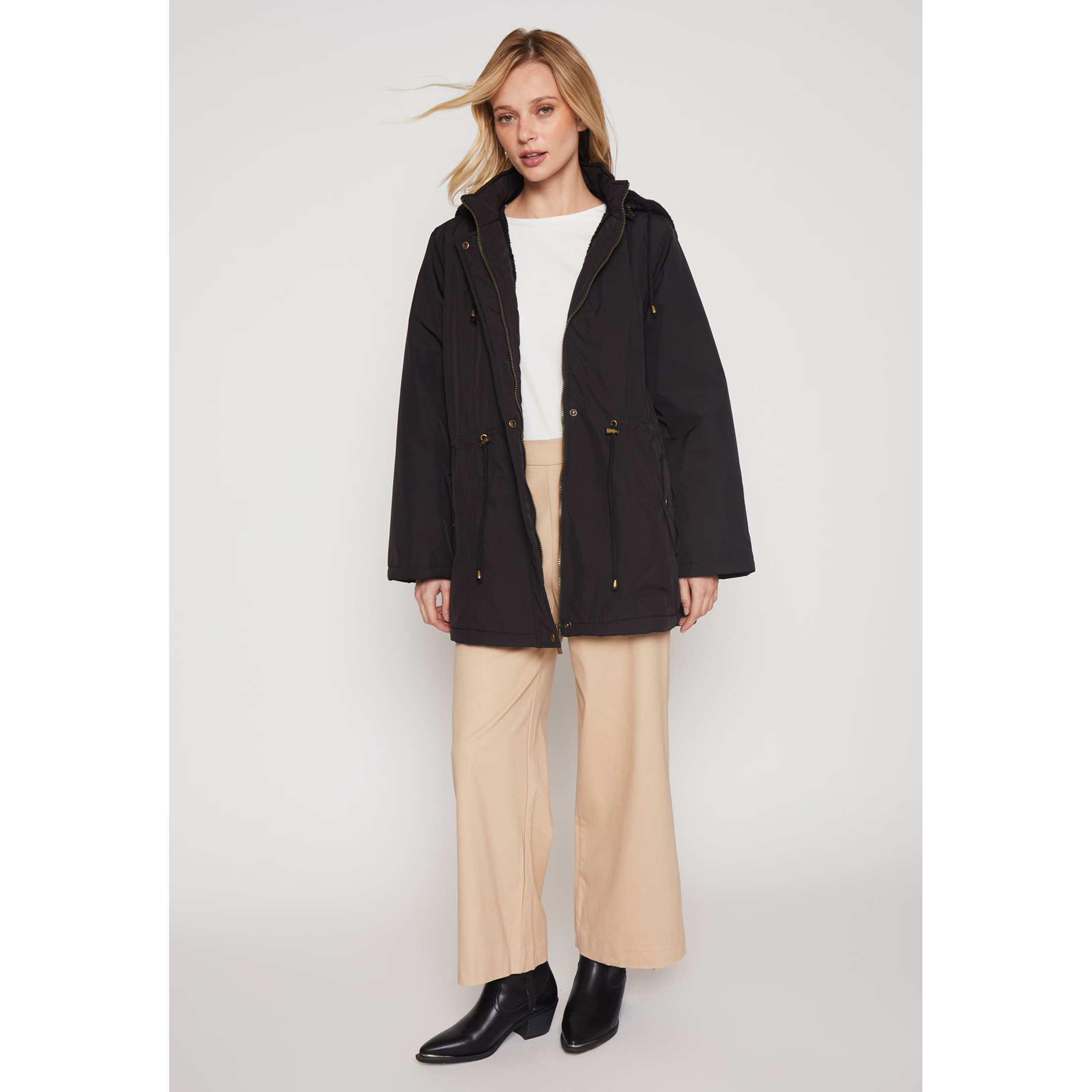 Parka Piel Mujer Negro Familyshop 4