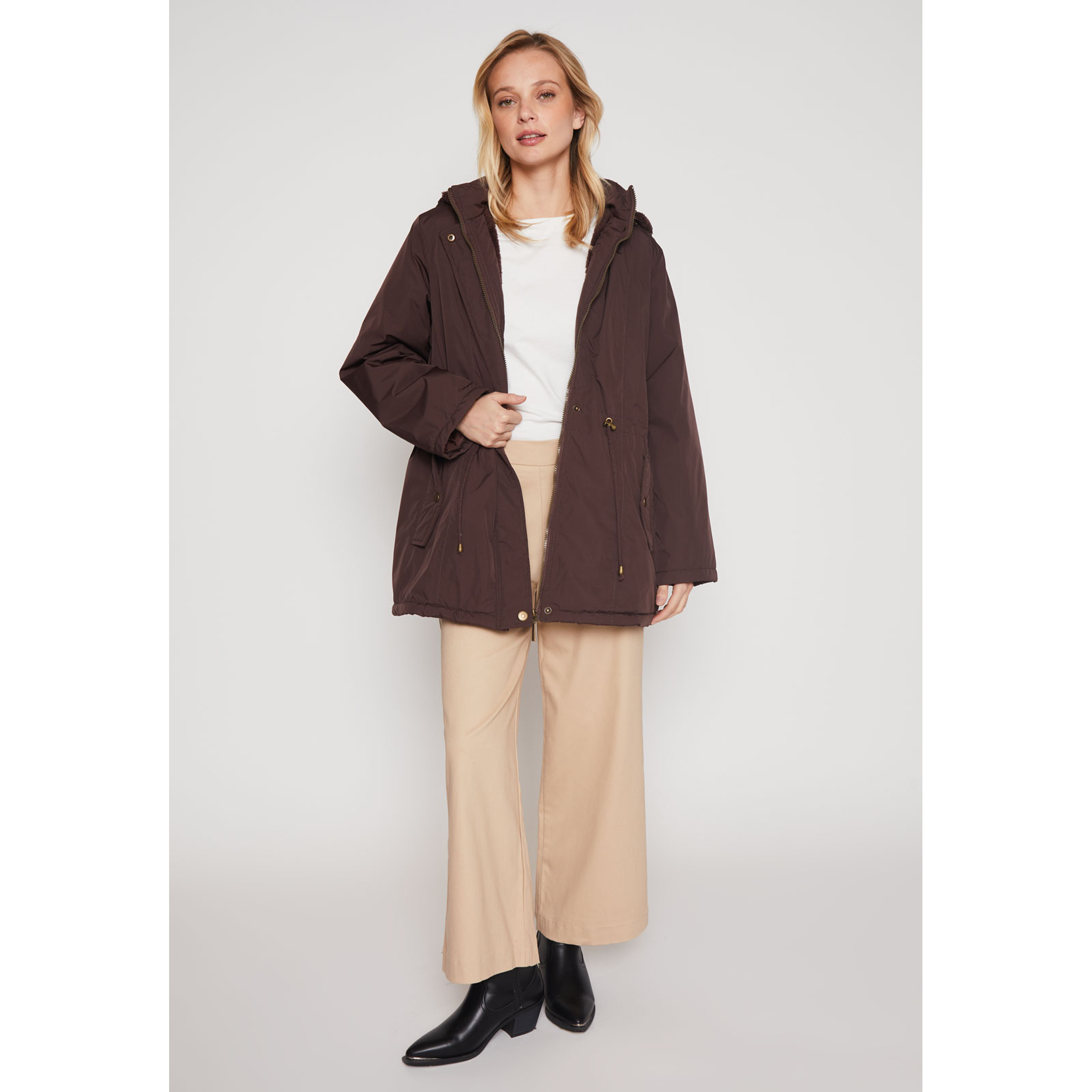 Parka Piel Mujer Café Familyshop 4