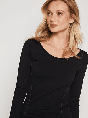 Camiseta Slim Mujer Negro Familyshop