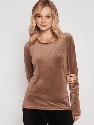 Polera Plush Mujer Chocolate Familyshop