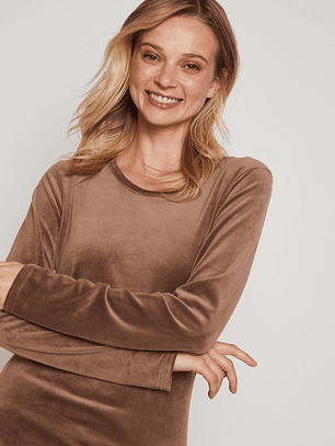 Polera Plush Mujer Chocolate Familyshop