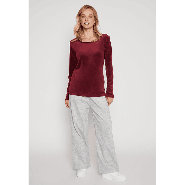 Polera Plush Mujer Burdeo Familyshop 4