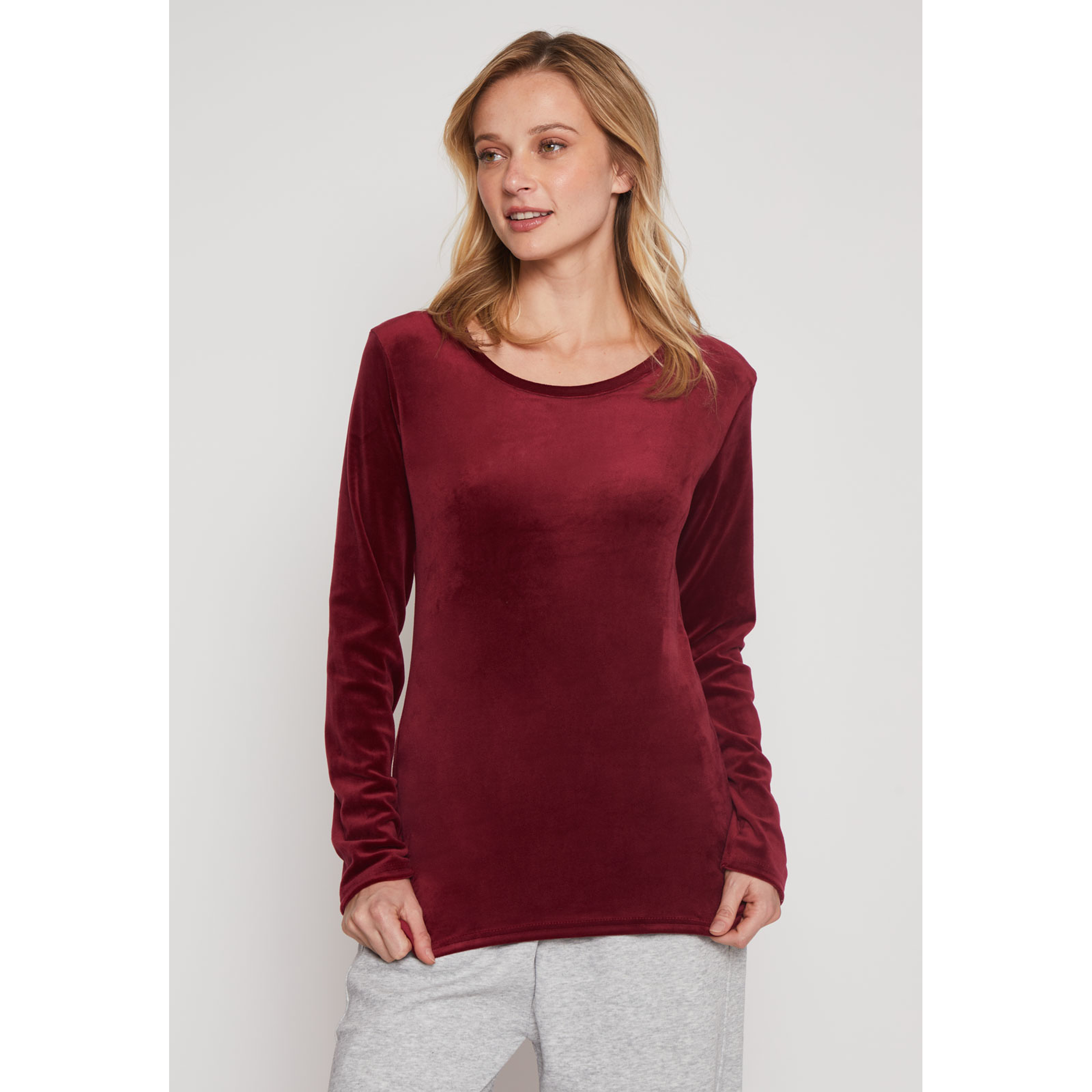 Polera Plush Mujer Burdeo Familyshop 1