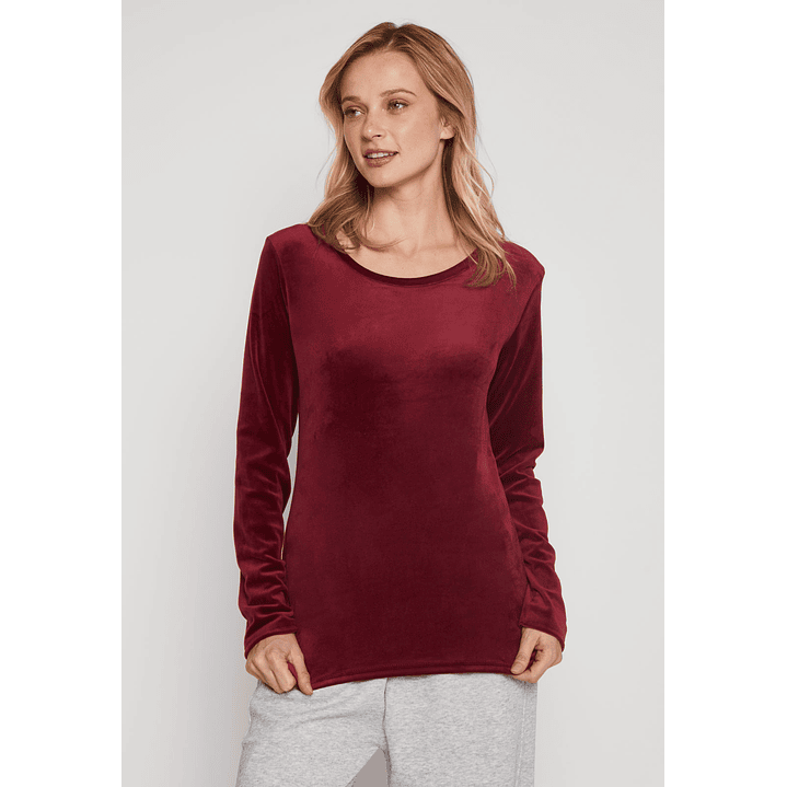 Polera Plush Mujer Burdeo Familyshop 1