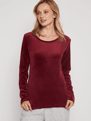 Polera Plush Mujer Burdeo Familyshop