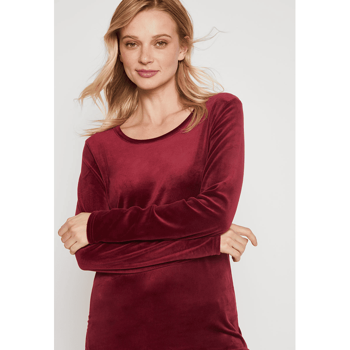 Polera Plush Mujer Burdeo Familyshop 2