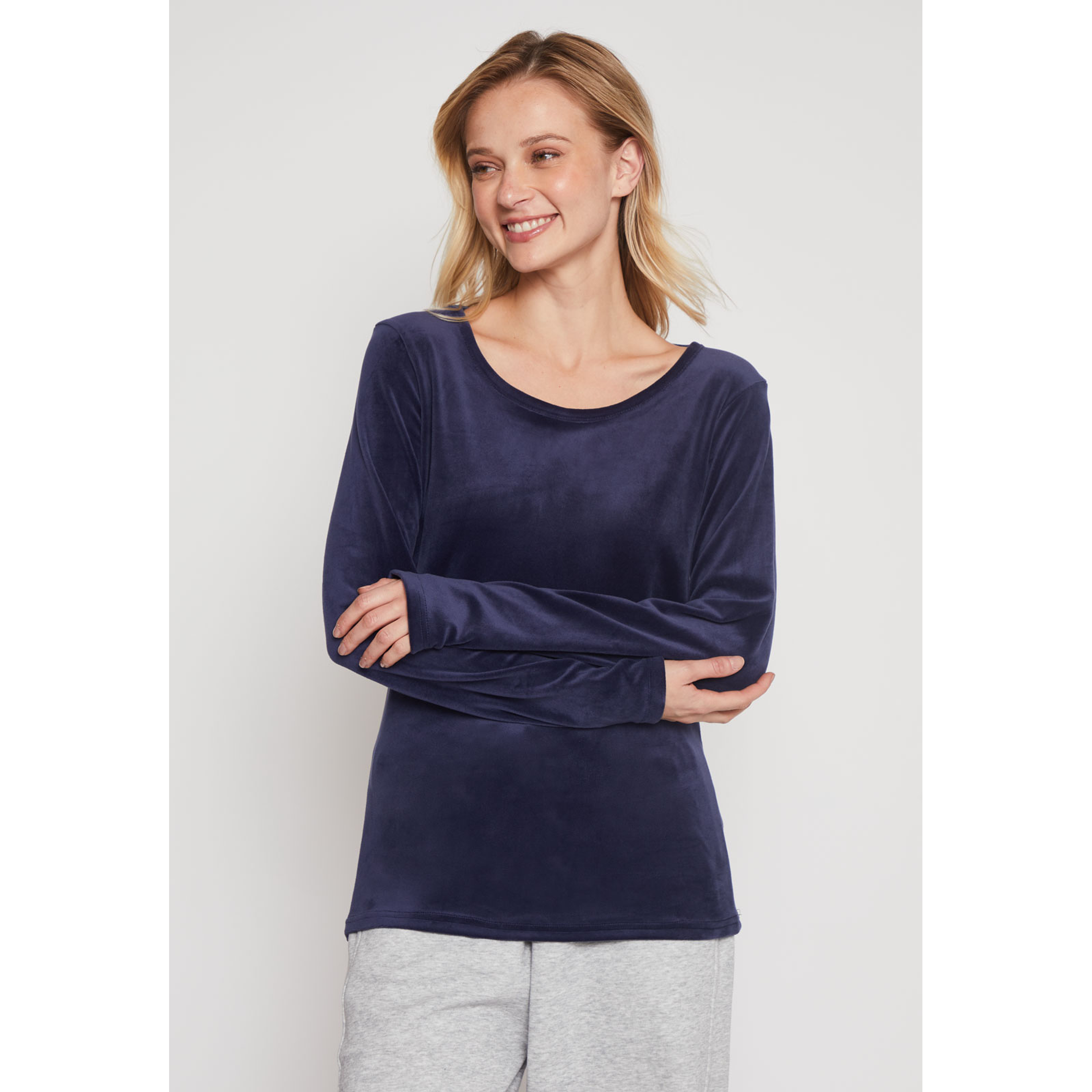 Polera Plush Mujer Azul Familyshop 1