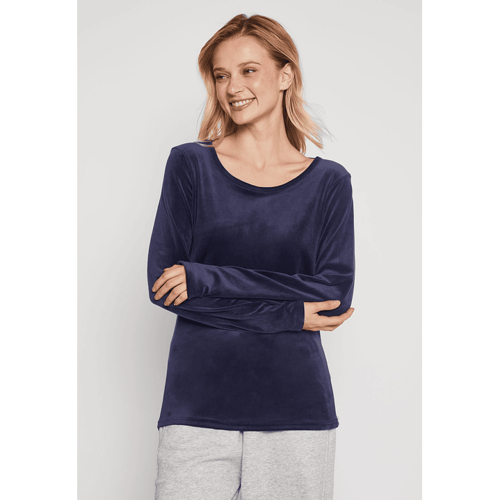 Polera Plush Mujer Azul Familyshop 1