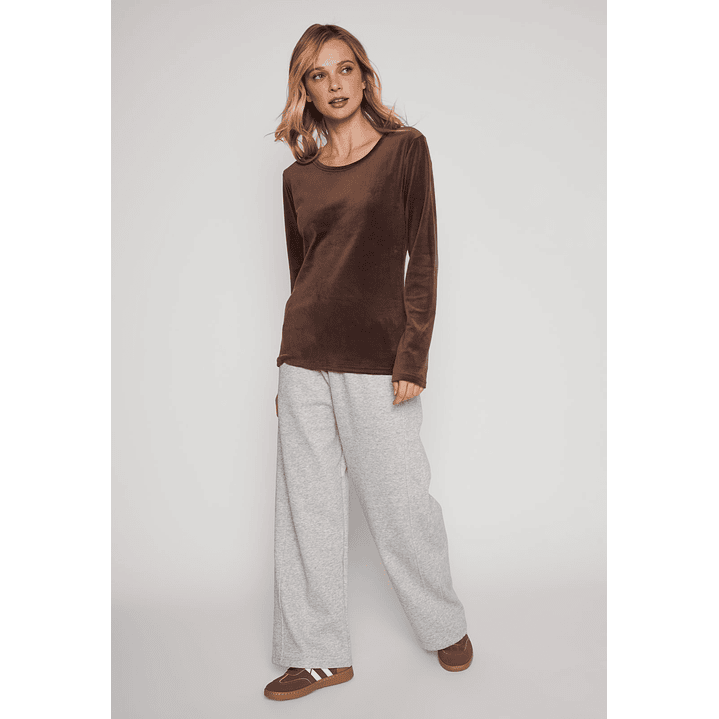 Polera Plush Mujer Café Familyshop 4