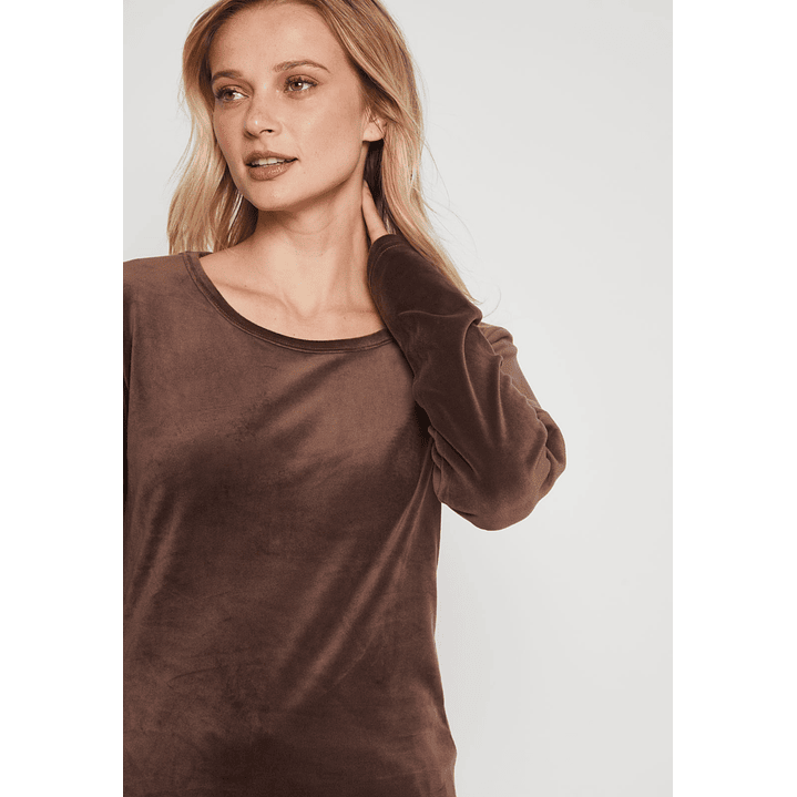 Polera Plush Mujer Café Familyshop 2