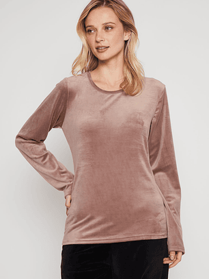 Polera Plush Mujer Arena Familyshop