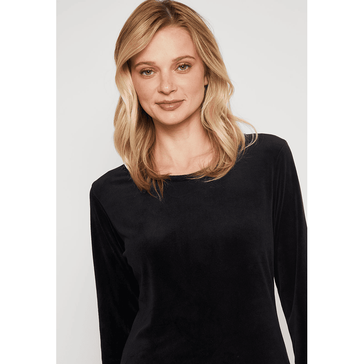 Polera Plush Mujer Negro Familyshop 2