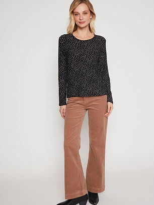 Pantalón Flare Cotelé Mujer Beige Familyshop