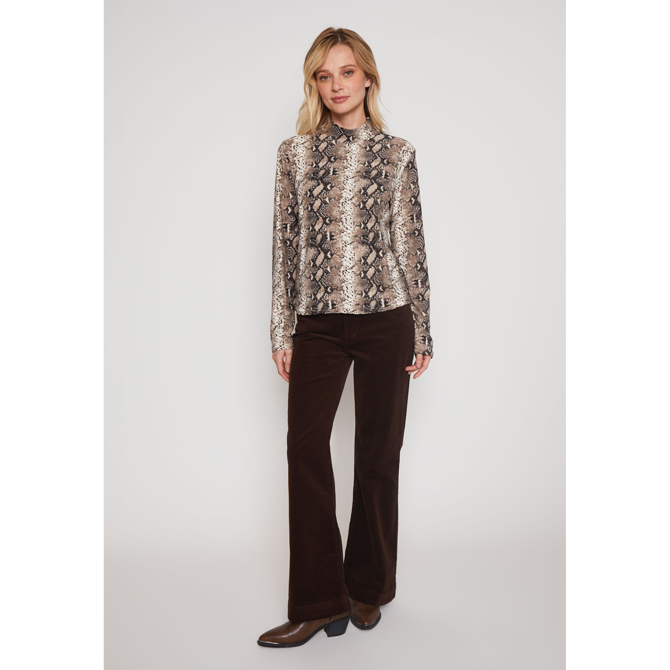 Pantalón Flare Cotele Mujer Café Familyshop 4