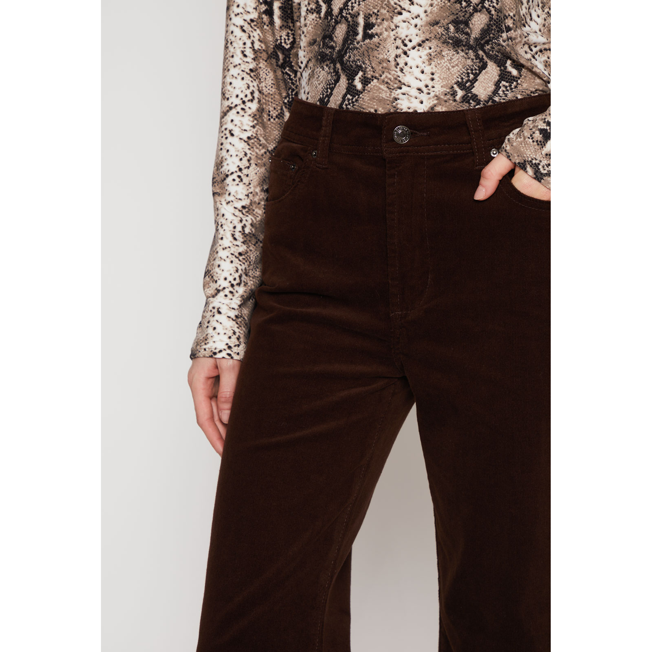 Pantalón Flare Cotele Mujer Café Familyshop 2