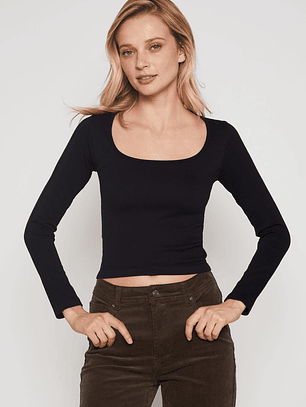 Polera Seamless Gina Mujer Negro Familyshop