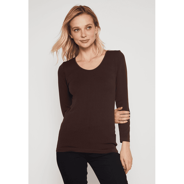 Camiseta Primera Capa Mujer Café Familyshop 1