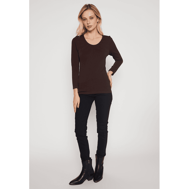 Camiseta Primera Capa Mujer Café Familyshop 4