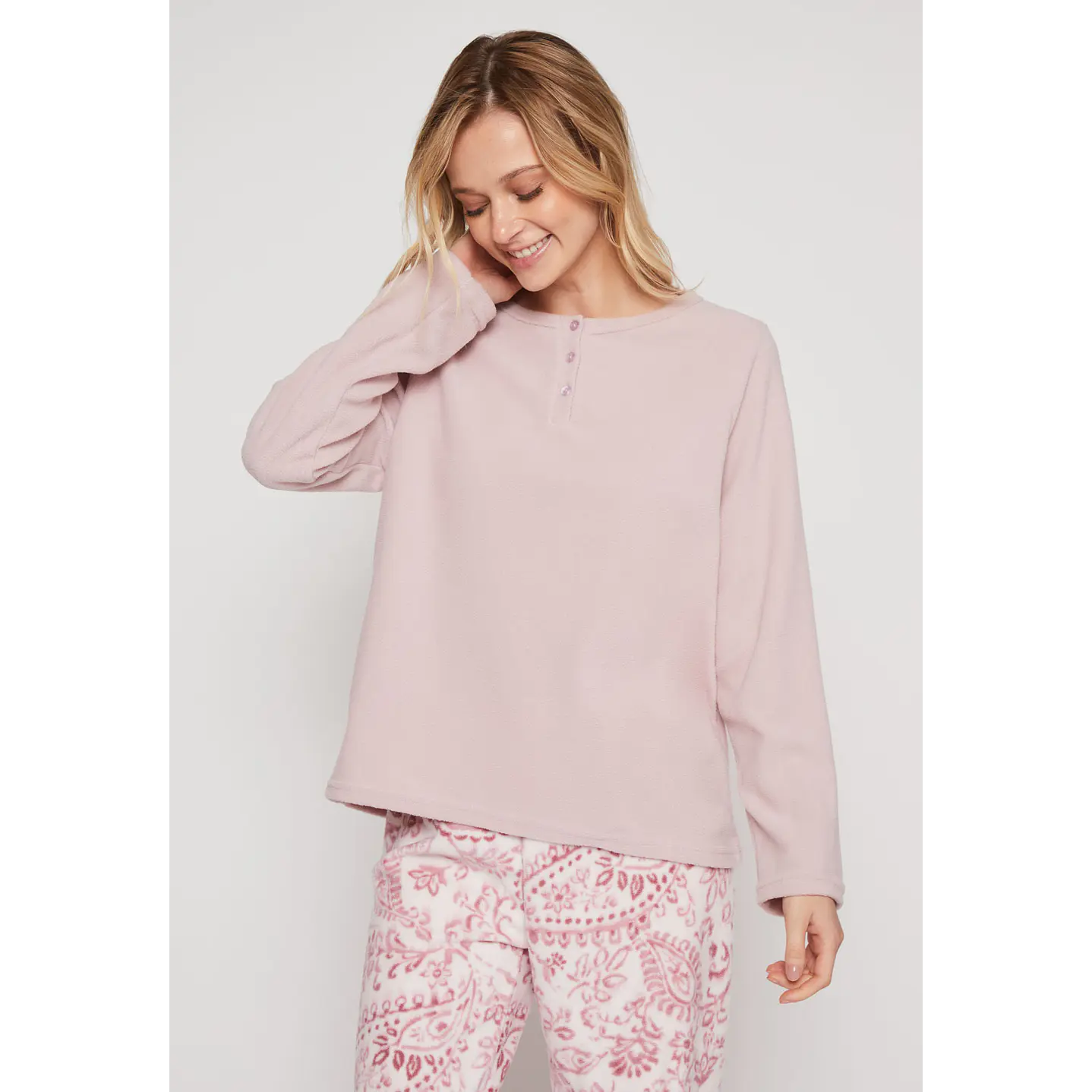 Pijama Polar Mujer Rosado Familyshop 2