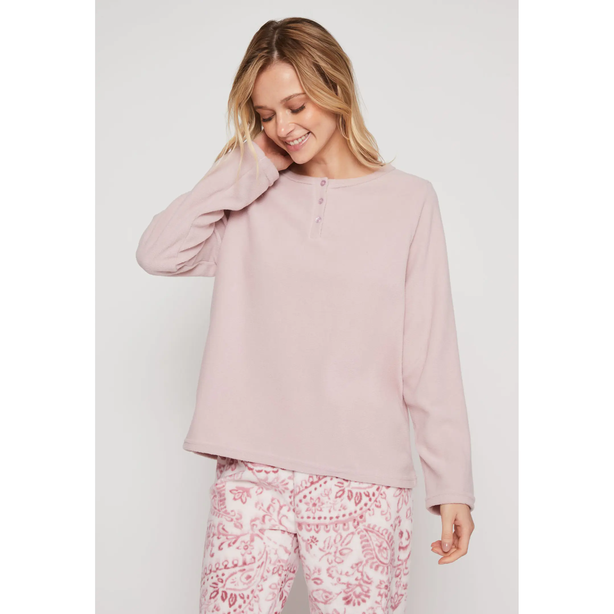 Pijama Polar Mujer Rosado Familyshop 1