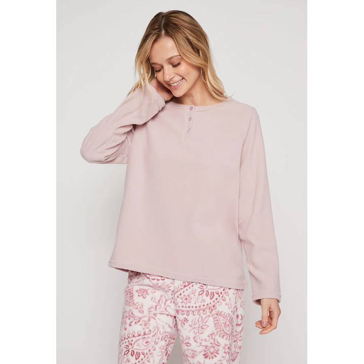 Pijama Polar Mujer Rosado Familyshop 1